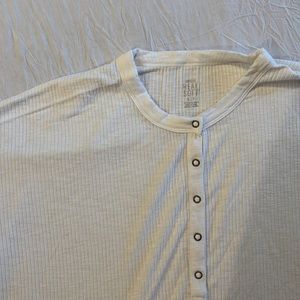 Aerie Real Soft Long Sleeve Henley Top